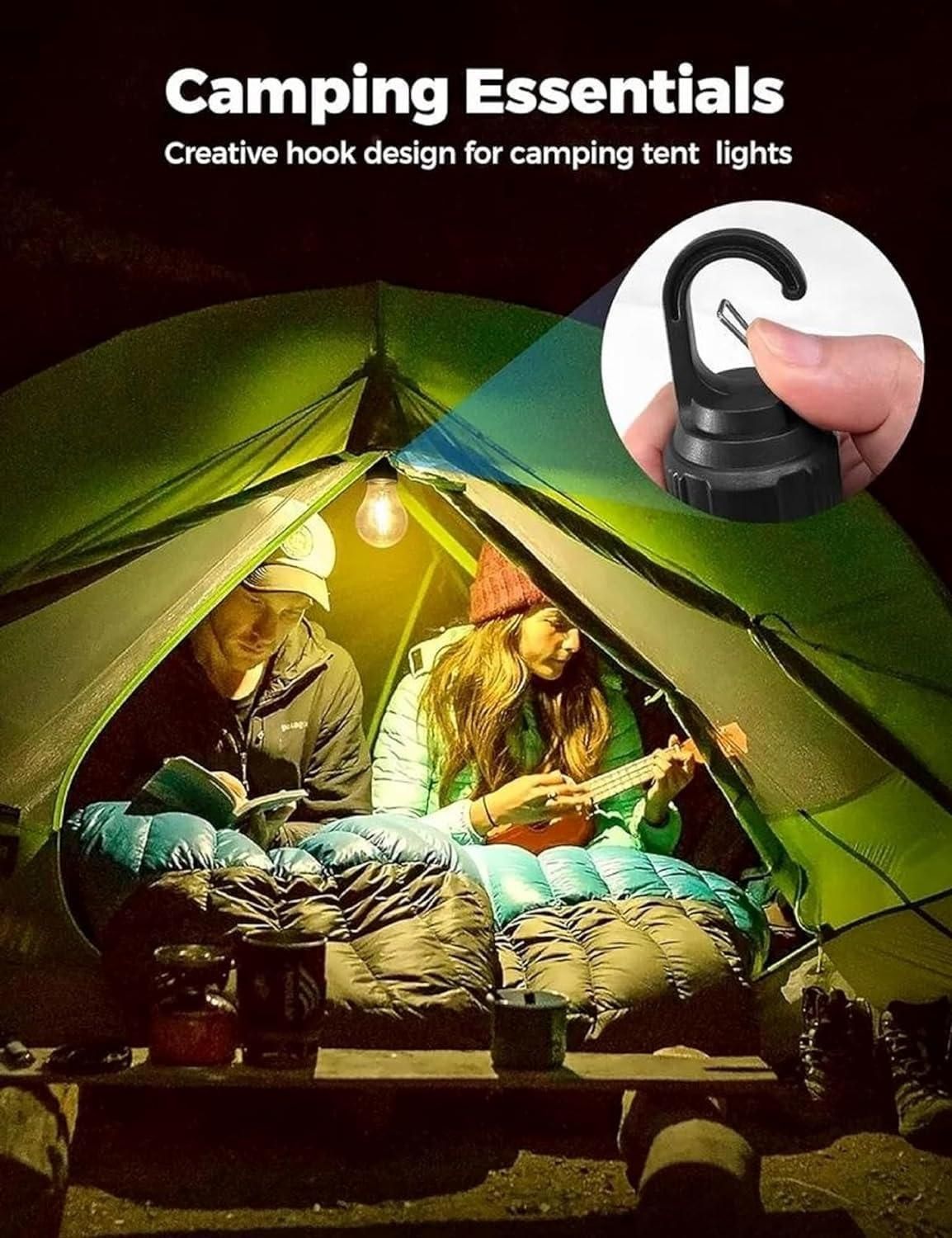 Decorative Hanging Bulb Tent Lamp with 3 Lighting Modes – Portable Camping Light (Pack of 1)