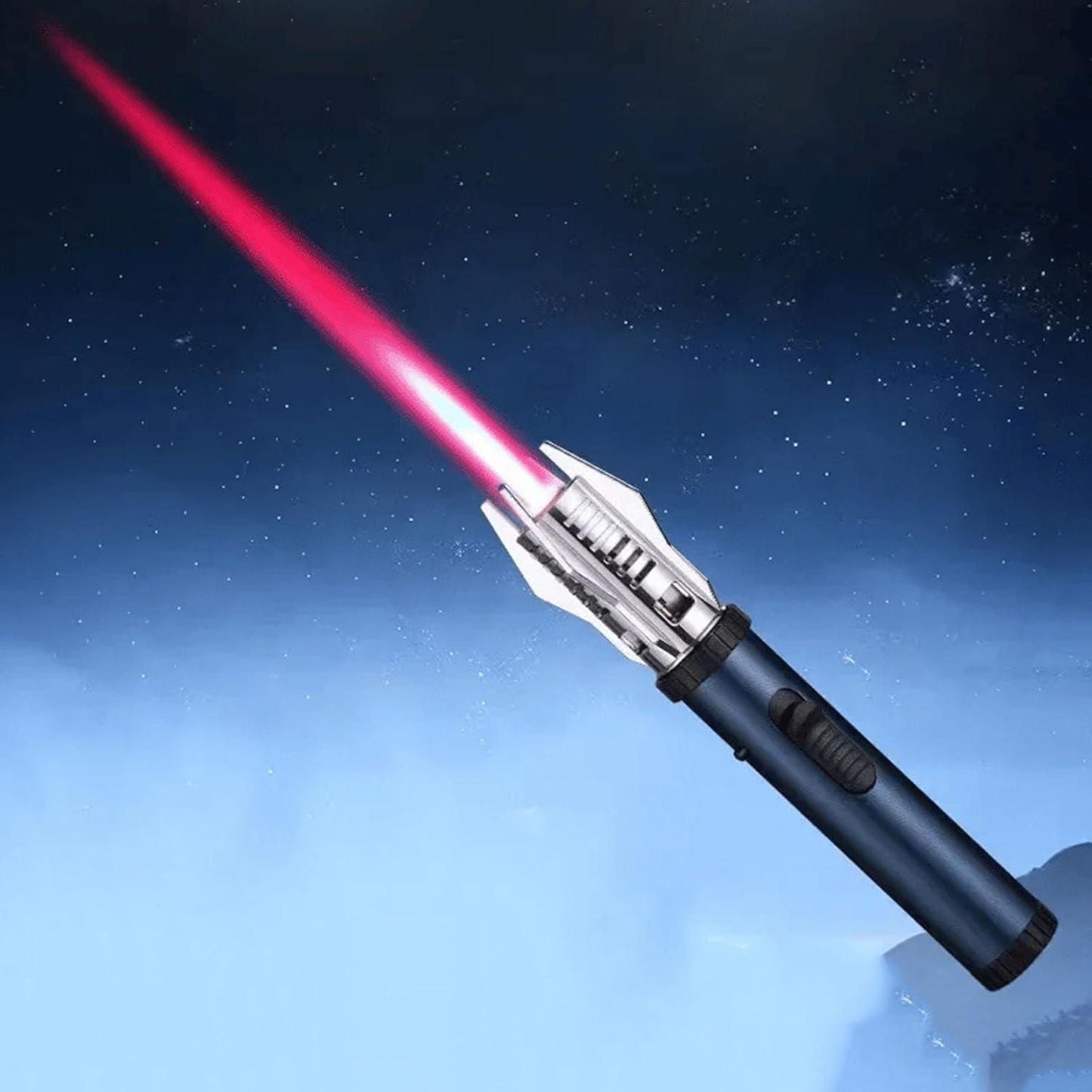 Lightsaber Metal Torch Lighter – Refillable 360° Flame Gun with Safety Lock