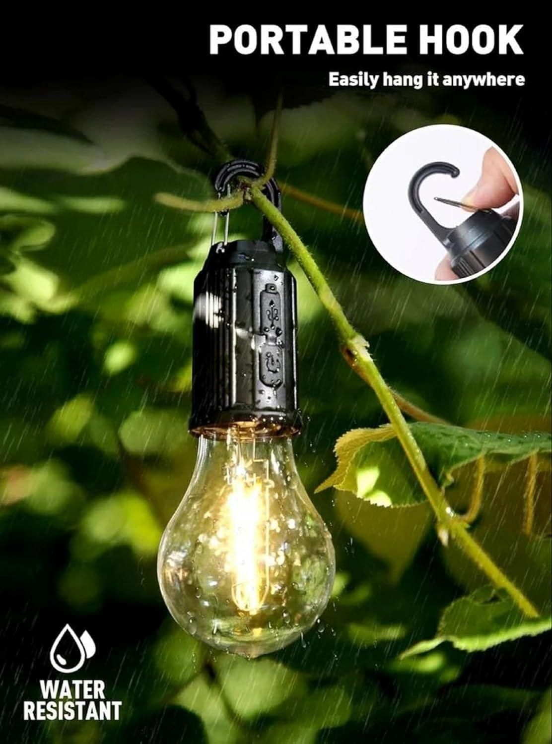 Decorative Hanging Bulb Tent Lamp with 3 Lighting Modes – Portable Camping Light (Pack of 1)