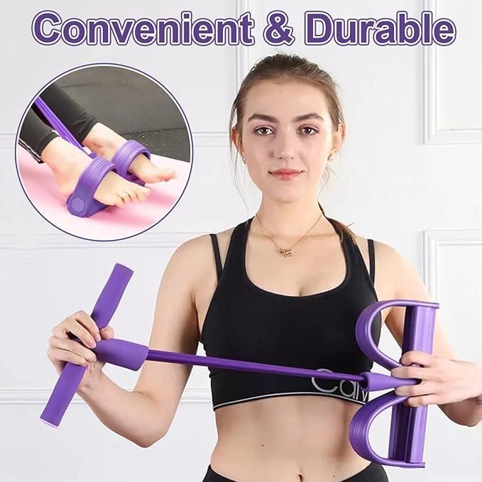 4-in-1 Tummy Trimmer Resistance Band Pedal Puller for Home Workout