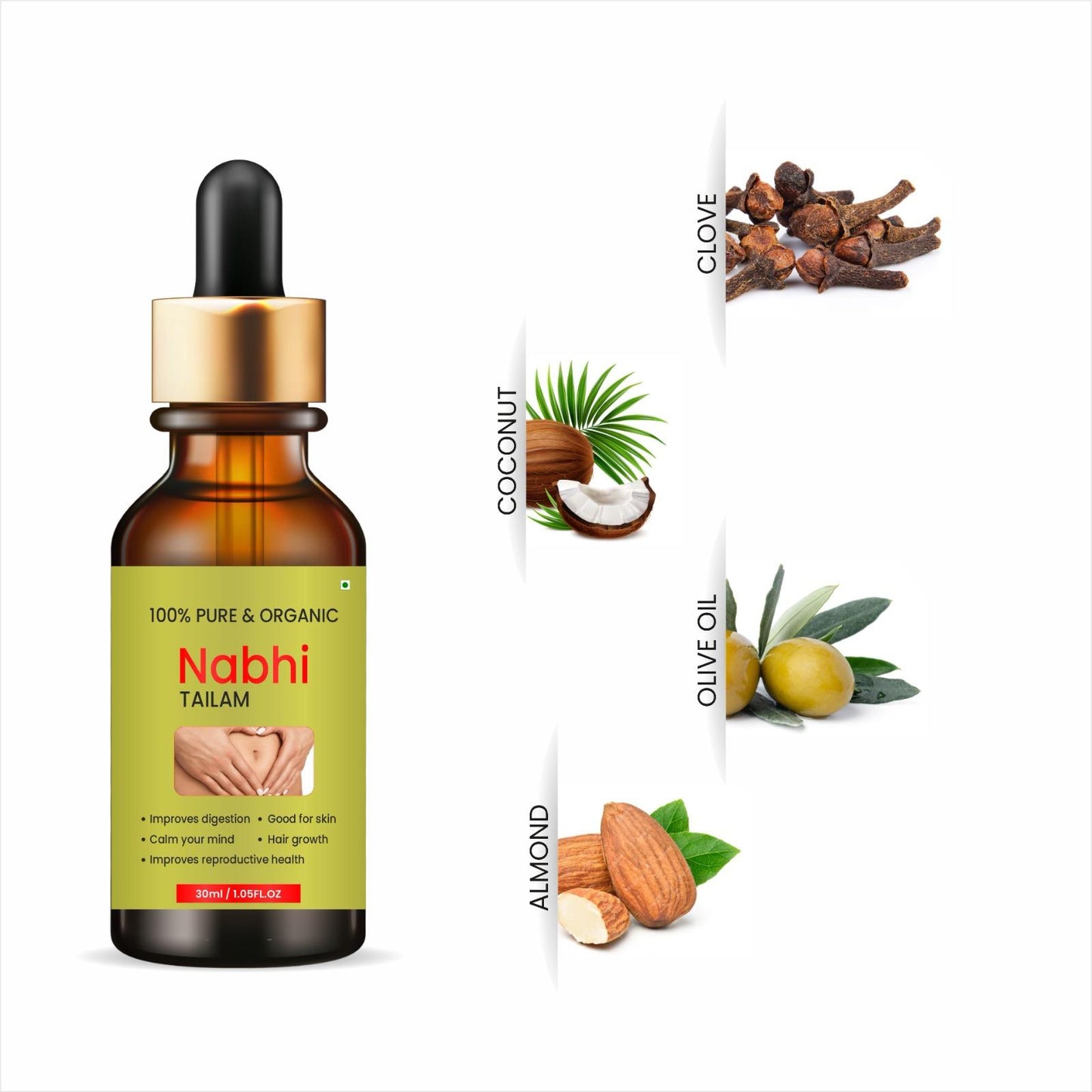 Nabhi Touch Ayurvedic Relief Oil For Belly Pack of 2