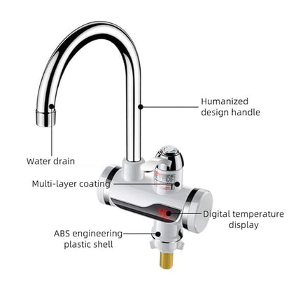MOROVIK Instant Electric Water Heater Faucet – Tankless Hot Water Heater for Kitchen & Bathroom, Energy-Efficient with Adjustable Temperature Control, (1)