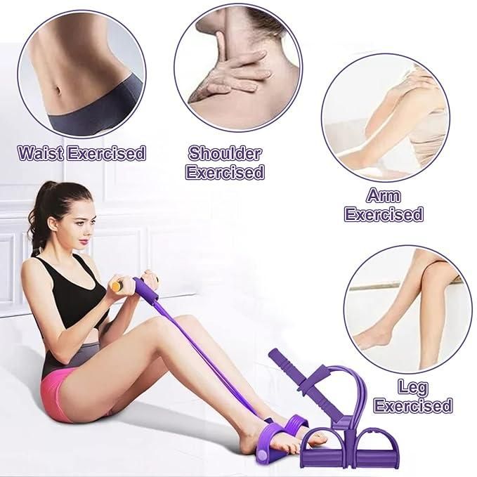 4-in-1 Tummy Trimmer Resistance Band Pedal Puller for Home Workout