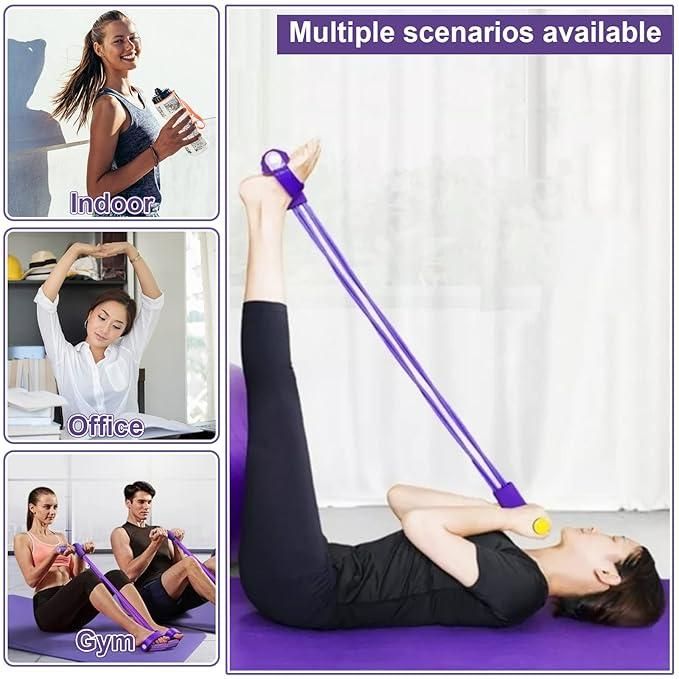 4-in-1 Tummy Trimmer Resistance Band Pedal Puller for Home Workout