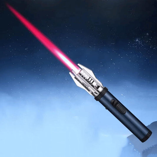 Lightsaber Metal Torch Lighter – Refillable 360° Flame Gun with Safety Lock