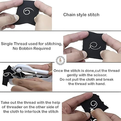Stitch Handheld Cordless Portable Sewing Machine – Mini, Lightweight & Easy to Use (White)