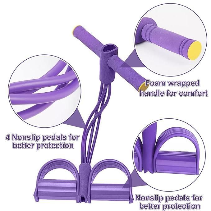 4-in-1 Tummy Trimmer Resistance Band Pedal Puller for Home Workout