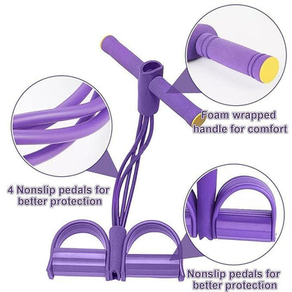 4-in-1 Tummy Trimmer Resistance Band Pedal Puller for Home Workout