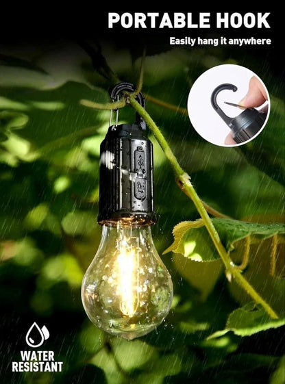 Decorative Hanging Bulb Tent Lamp with 3 Lighting Modes – Portable Camping Light (Pack of 1)