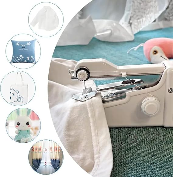 Stitch Handheld Cordless Portable Sewing Machine – Mini, Lightweight & Easy to Use (White)