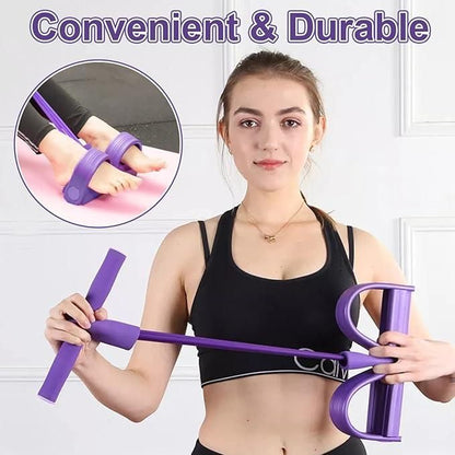 4-in-1 Tummy Trimmer Resistance Band Pedal Puller for Home Workout