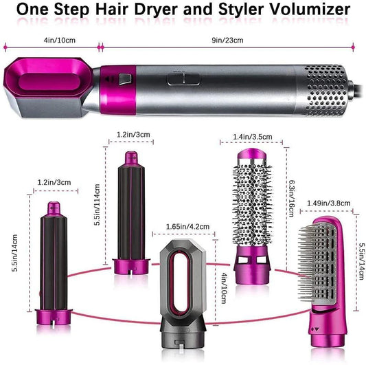 6-in-1 One Step Hair Dryer & Styler Volumizer | Hot Air Brush with Multiple Attachments