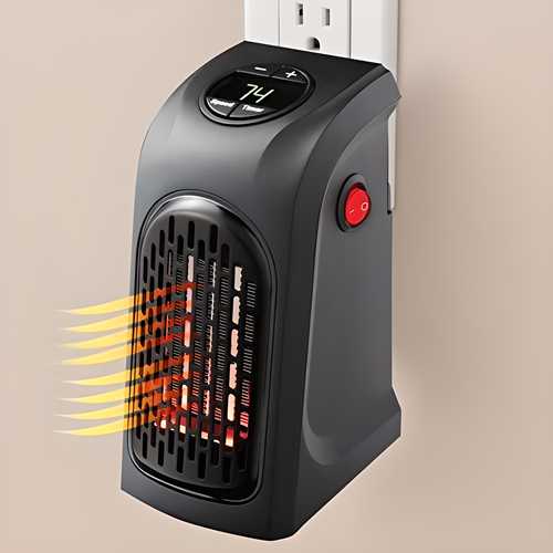 RADHEY Small Electric Handy Room Heater Compact Plug-in, The Wall Outlet Space Heater 400Watts, Handy Air Warmer