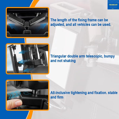 360° Rotating Car Headrest Mount Holder for Tablets & Mobile Phones (4.7"–12.9") – Anti-Slip & Shockproof Clamp