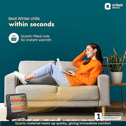Orient Electric Areva Portable Room Heater | 2000W | Two Heating Modes | Advanced Overheat Protection | Horizontal & Vertical Mount | 1-year replacement warranty by Orient | White