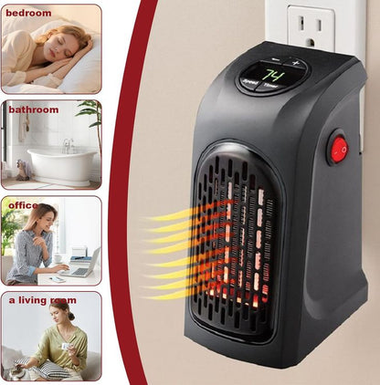 RADHEY Small Electric Handy Room Heater Compact Plug-in, The Wall Outlet Space Heater 400Watts, Handy Air Warmer