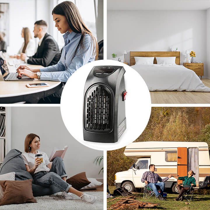 RADHEY Small Electric Handy Room Heater Compact Plug-in, The Wall Outlet Space Heater 400Watts, Handy Air Warmer
