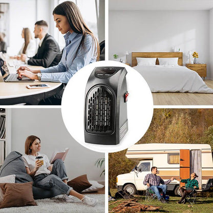 RADHEY Small Electric Handy Room Heater Compact Plug-in, The Wall Outlet Space Heater 400Watts, Handy Air Warmer